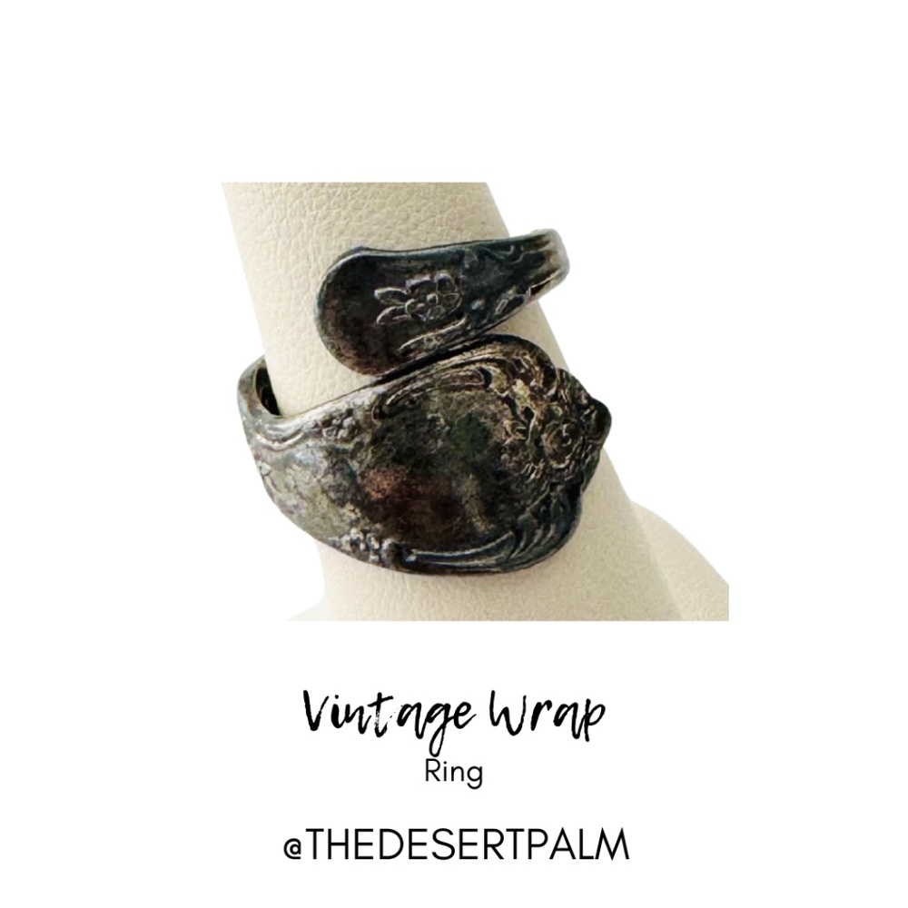 Vintage Wrap Statement Ring ✨ | Ornate Silver Tone Adjustable Ring